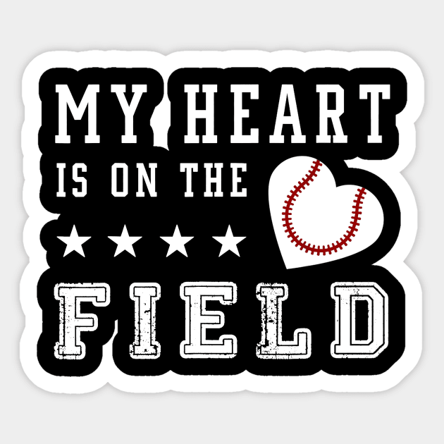 my heart is on the field Sticker by Veroniquen